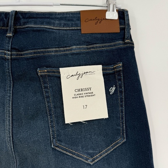 CJLA Carly Jean Chrissy Classic Vintage High Rise Straight Jeans in Dark Wash 17 - Picture 15 of 15